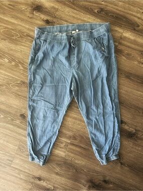 GAP Light Blue Denim-Style Jogger Pants